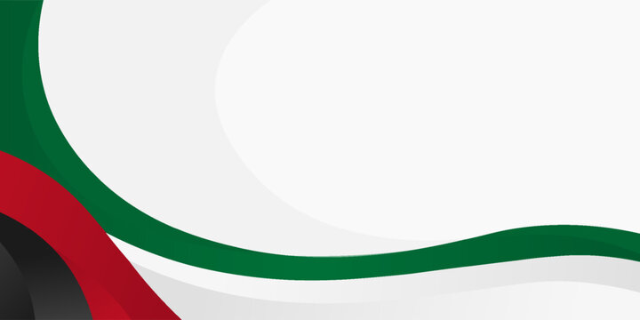 Kuwait National Day 25th February with flag wave background