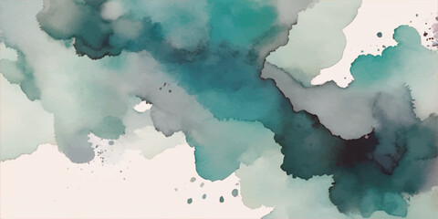 Abstract blue watercolor background featuring a creative world map illustration with global continents, perfect for travel, geography, or business concepts © Ruma