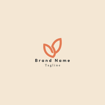 two leafs logo design for brand