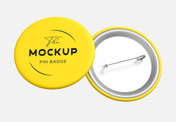 Round Pin Badge Mockup