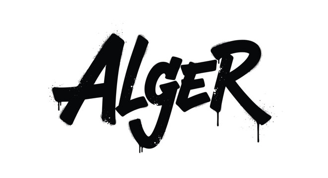 Alger Graffiti Style Typography Lettering Design Element.