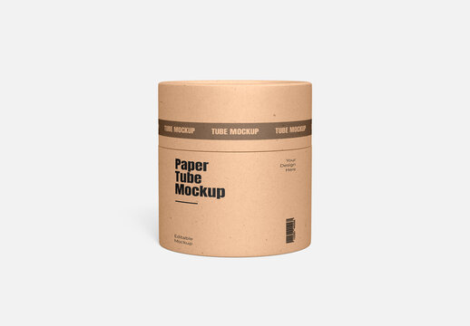 Kraft Paper Tube Packaging Mockup