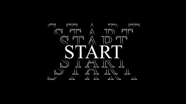 Kinetic Typography START Text Animation | Echo Stacking Word Trail Motion Graphics on Black Background