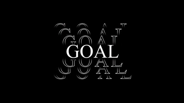 Kinetic Typography GOAL Text Animation | Echo Stacking Word Trail Motion Graphics on Black Background