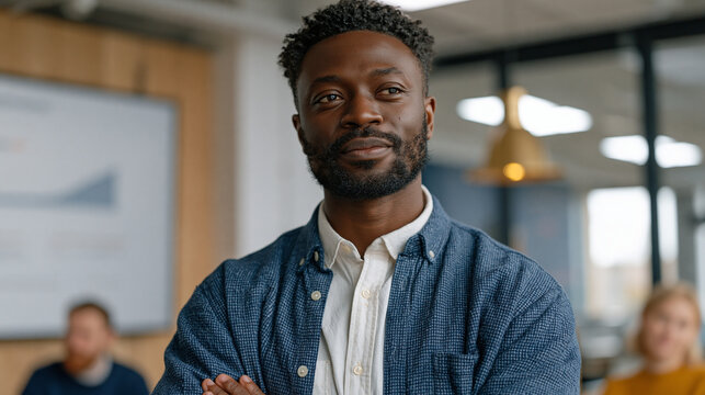 Open banking startup founder pitches API financial inclusion solution to a panel of impact investors in a modern accelerator space, demographic access gap data on presentation