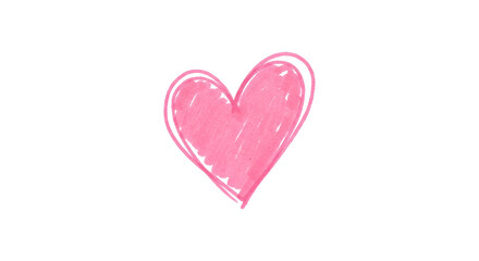 Obraz premium pink heart isolated on white background