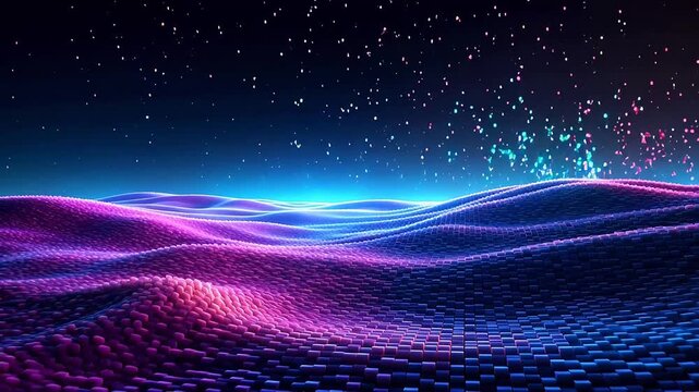 Digital purple and blue data background