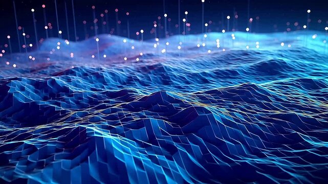 Digital purple and blue data background