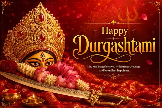 Godess Durga on Maha Navratri, Navadurga, Durga Puja, Sharad Navratri,  Jyeshtha Shukla Ashtami/Masik Durga Ashtami, Mahanavami, Vijayadashami,
Dussehra, Durga/Mahakali/Jagadamba,  Bhavani