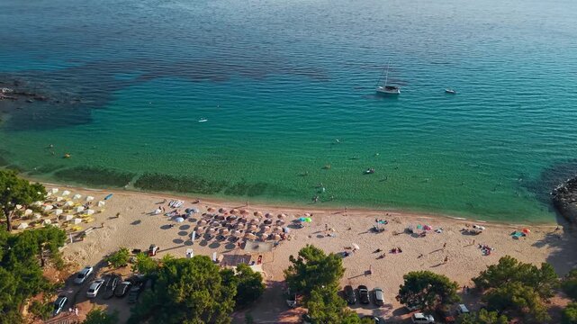 Rosogremos Beach and Sandy Bay, Potos Region, Thassos Island, Greece