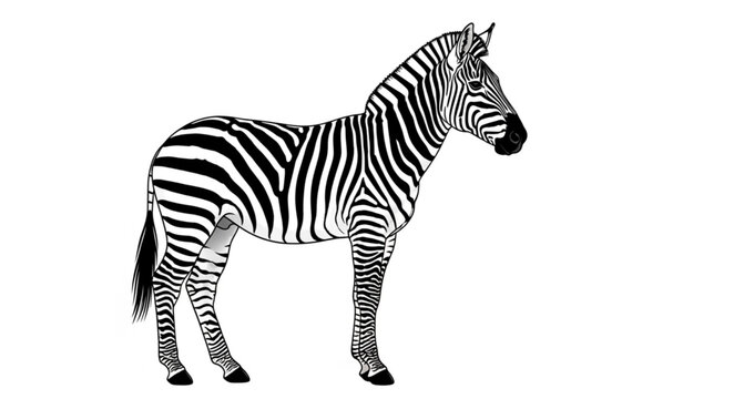 zebra on white background