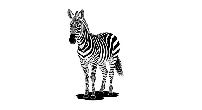 zebra isolated on white background