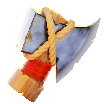 Axe 3D Render Icon, Classic Weapon Illustration