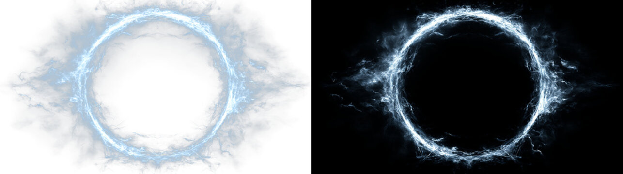 Glowing blue magic portal circle with neon energy runes