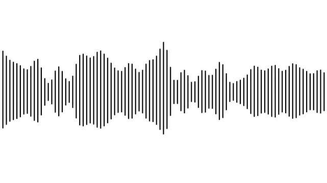 Dynamic white audio visualizer Music sound wave animation. A video showcasing a sound wave pattern on a white background