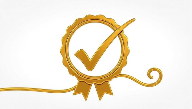 Shiny golden 3D symbol icon illustration for wedding romance decoration design vector button
