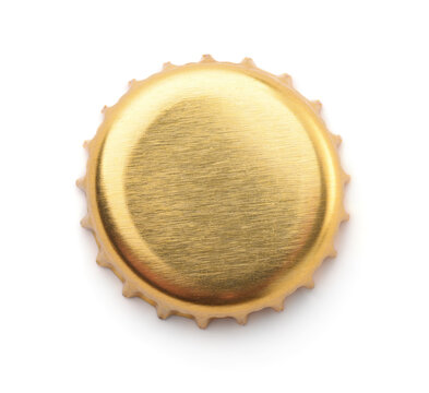 Top view of golden blank bottle crown cap