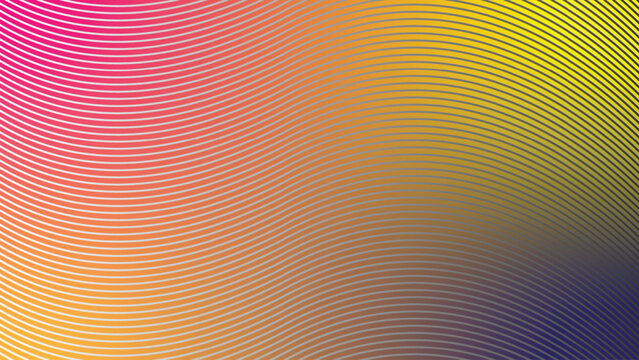 Abstract wavy line pattern on multicolored gradient background with abstract