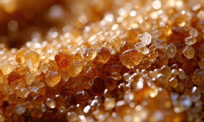 Macro shot of coarse brown sugar