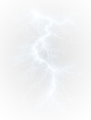 Naklejka premium Powerful lightning bolt with electric storm glow and dramatic thunder sky abstract wallpaper design illustration