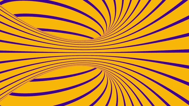 Vibrant orange background with swirling purple curved lines pattern