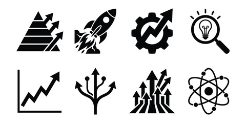 Fototapeta premium Business growth and development icons