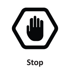 Obraz premium Stop Vector Icon which can easily modify or edit