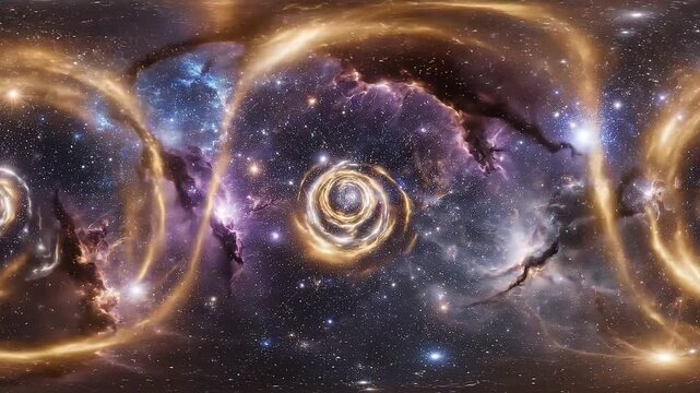 Radiating Dense Particle Light Ray and Colorful Nebula Loop