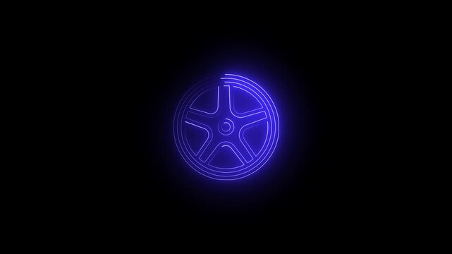 Cogwheel Gear in Hologram Wireframe Style. Nice 3D Rendering