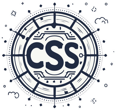 CSS logo design with compass rose elements and decorative details.