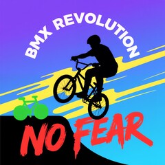 Naklejka premium BMX Revolution: Mastering Tricks, Gear, and Urban Stunt Culture