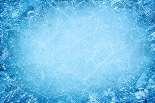 Blue Ice Texture Background with Subtle Bright Copy Space