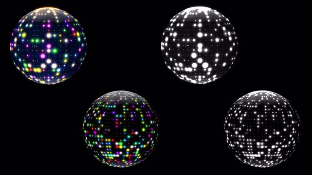 Rotating Colourful and White Transparent Disco Ball