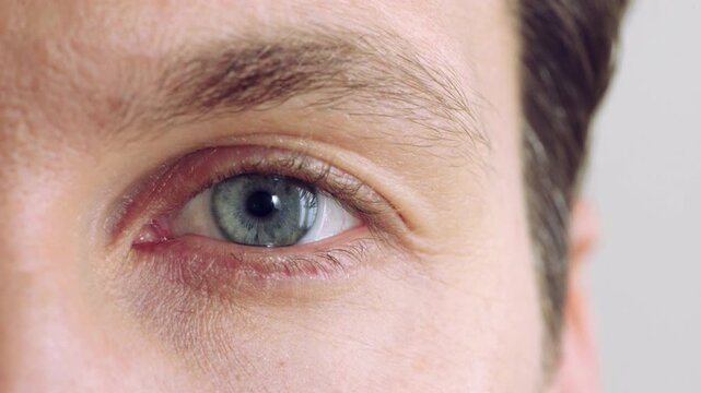 Face, vision and sight with closeup of eye for retina health, optometry and lens prescription test. Ophthalmology, iris and perception with eyeball of person for cornea, focus and ocular screening