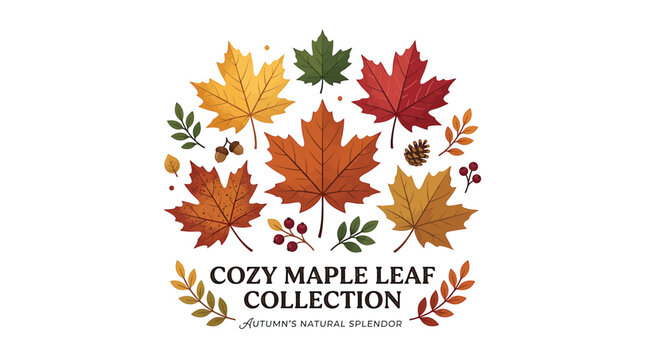 Cozy Maple Leaf Collection Logo Design.