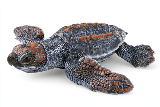 Baby Sea Turtle Hatchling isolated on white background