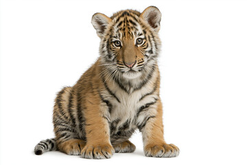 Obraz premium Baby Tiger Cub Portrait isolated on white background