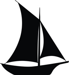 Sailing boat, sailboat, vector icon, black silhouette, nautical symbol © Sawmraj
