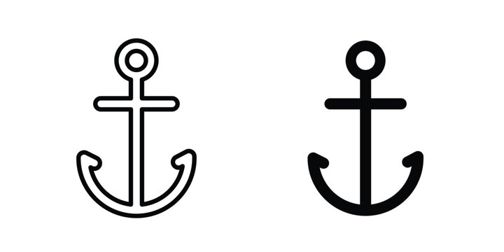 Anchor icon for web and app design, design element.