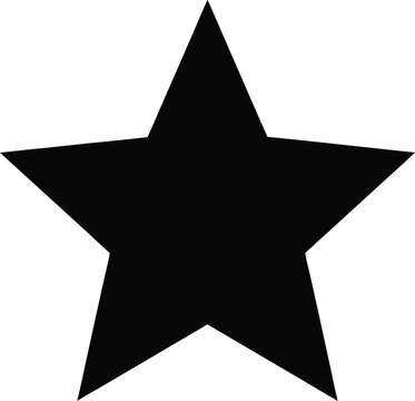 Black star icon, star shape, five-pointed symbol, vector graphic