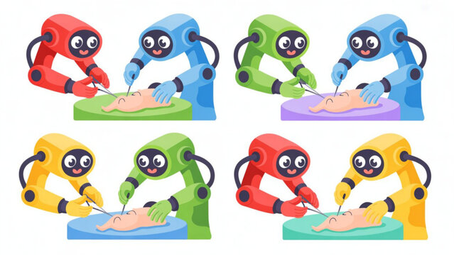 Medical Robotics Outline Collection &ndash; Smart Surgery Vector Pack