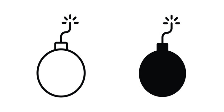 Bomb icon for web and app design, design element.
