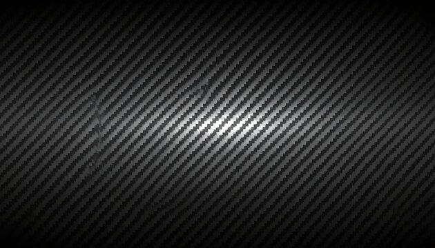 Dark carbon fiber texture pattern with diagonal weave and subtle light reflection, abstract background for automotive or industrial design