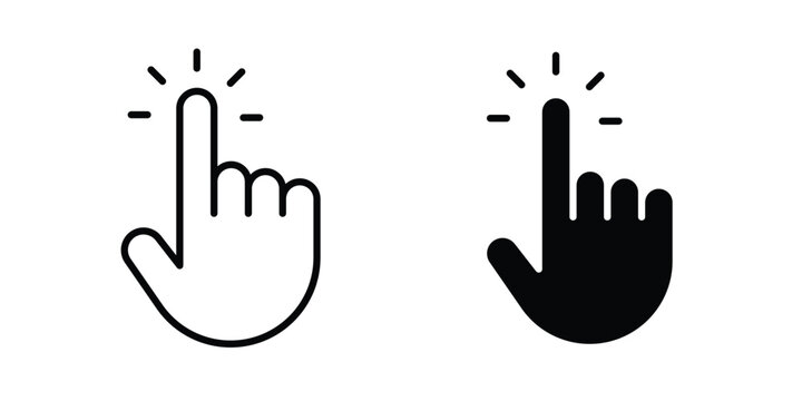 Clicking finger icon for web and app design, design element.