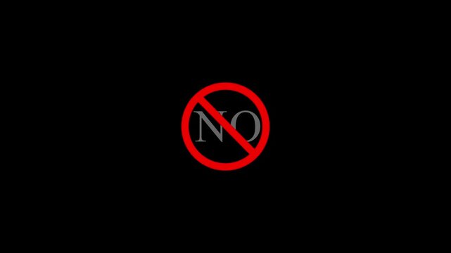 No Icon on Black Background