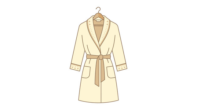 Cozy and comfortable cream-colored bathrobe with a tie belt, perfect for relaxation and home wear