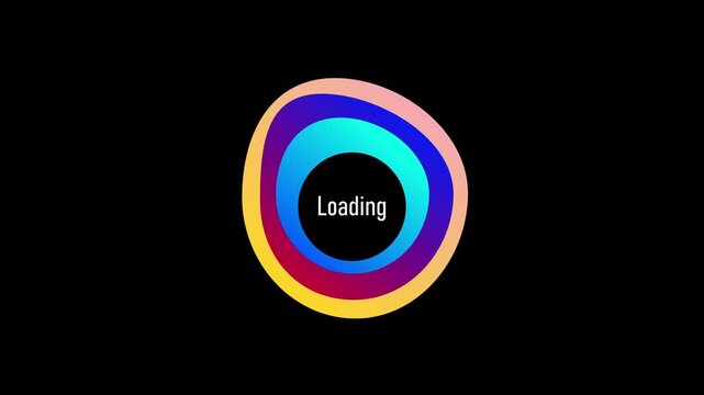 Colorful Circular Loading Spinner Animation Neon Progress Indicator Loop.4k video