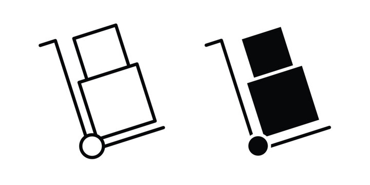 Hand truck icon for web and app design, design element.