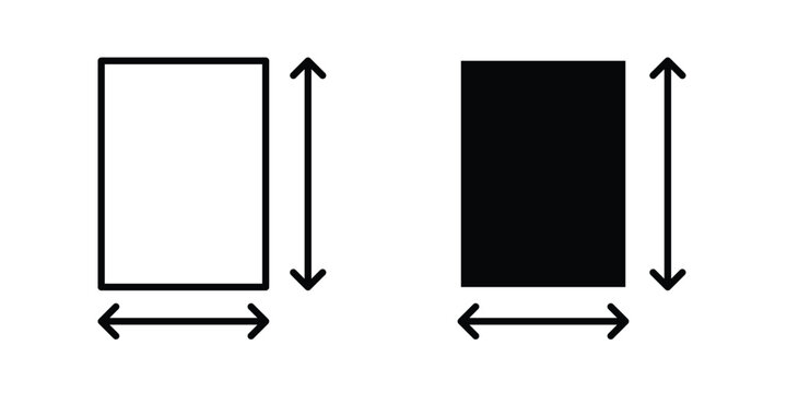 Height and width icon for web and app design, design element.