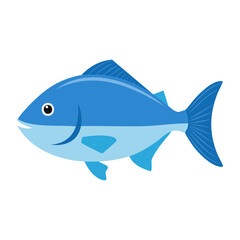 Obraz premium Flat design illustration of a blue fish